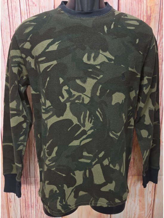 Polo Ralph Lauren Thermal Long Sleeve Waffle Camo Shirt Small - Picture 1 of 7